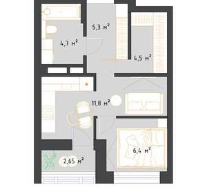 Студия квартира, строящийся дом, 31м2, 9/23 этаж