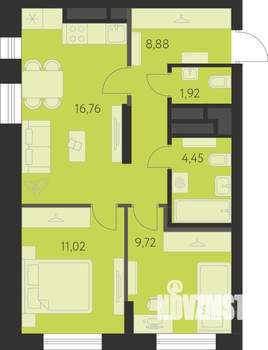 2-к квартира, вторичка, 53м2, 3/31 этаж