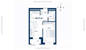1-к квартира, вторичка, 47м2, 15/31 этаж