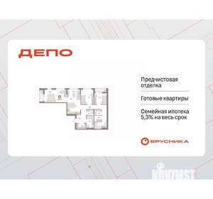 3-к квартира, вторичка, 106м2, 7/16 этаж