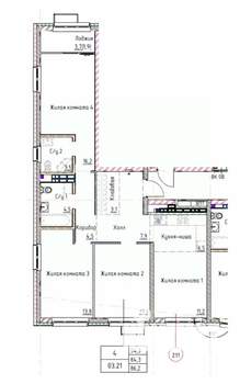 3-к квартира, вторичка, 84м2, 21/28 этаж