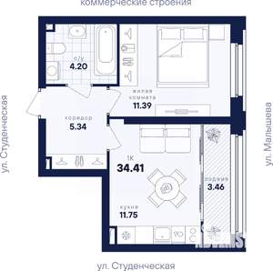 1-к квартира, вторичка, 34м2, 18/31 этаж