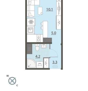 Студия квартира, вторичка, 23м2, 15/24 этаж