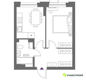 1-к квартира, вторичка, 35м2, 3/8 этаж