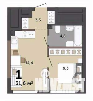 1-к квартира, вторичка, 32м2, 2/15 этаж