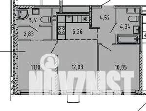 3-к квартира, вторичка, 54м2, 16/25 этаж