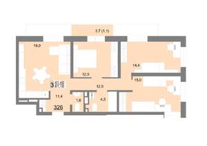 3-к квартира, вторичка, 79м2, 15/18 этаж