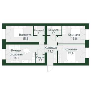 3-к квартира, вторичка, 84м2, 3/4 этаж