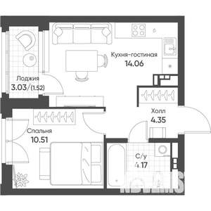 1-к квартира, вторичка, 35м2, 15/16 этаж