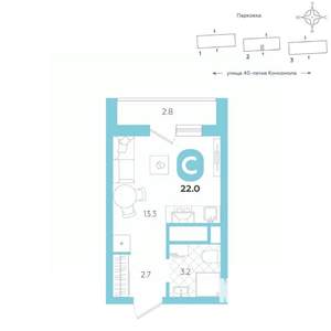 Студия квартира, вторичка, 22м2, 5/20 этаж