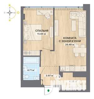 2-к квартира, вторичка, 56м2, 21/28 этаж