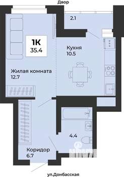 2-к квартира, строящийся дом, 35м2, 10/25 этаж