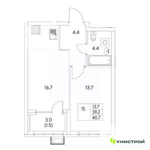 1-к квартира, вторичка, 41м2, 8/31 этаж