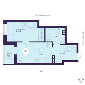 1-к квартира, вторичка, 40м2, 3/19 этаж
