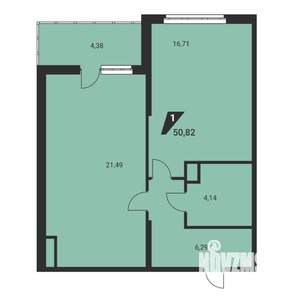 1-к квартира, вторичка, 51м2, 24/25 этаж