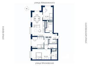 3-к квартира, вторичка, 97м2, 16/29 этаж