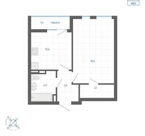 1-к квартира, вторичка, 42м2, 12/32 этаж