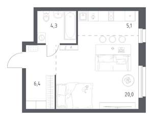 Студия квартира, вторичка, 36м2, 15/31 этаж