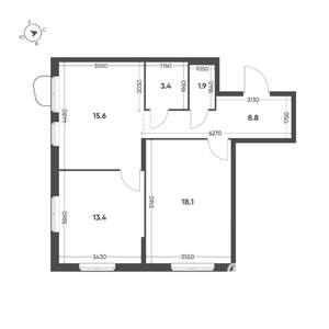 2-к квартира, вторичка, 61м2, 9/11 этаж