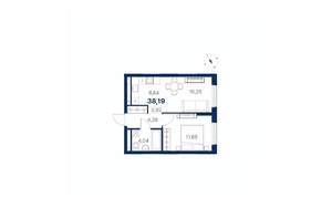 1-к квартира, вторичка, 38м2, 22/28 этаж