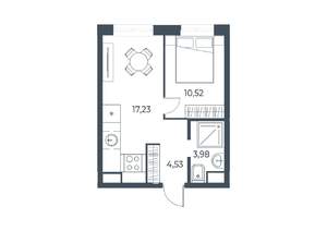 1-к квартира, строящийся дом, 36м2, 5/31 этаж