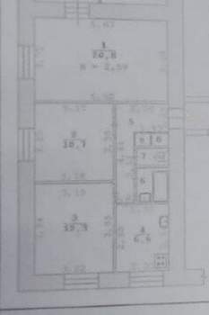 3-к квартира, вторичка, 60м2, 9/9 этаж