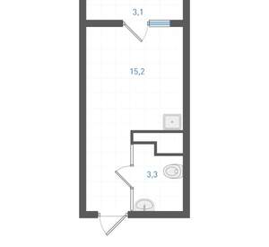 Студия квартира, вторичка, 19м2, 25/25 этаж