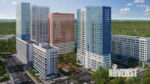 3-к квартира, строящийся дом, 45м2, 26/27 этаж