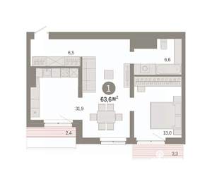 1-к квартира, вторичка, 64м2, 7/8 этаж
