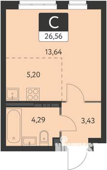 Студия квартира, вторичка, 27м2, 17/17 этаж