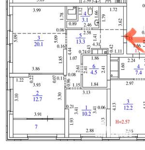 2-к квартира, вторичка, 64м2, 4/34 этаж