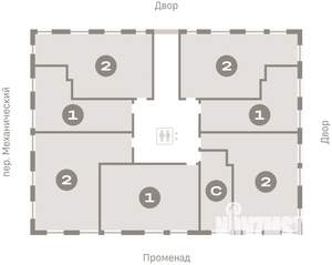 1-к квартира, вторичка, 44м2, 6/8 этаж