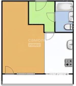 1-к квартира, вторичка, 25м2, 4/9 этаж