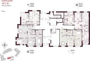 1-к квартира, вторичка, 66м2, 1/25 этаж