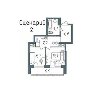 1-к квартира, вторичка, 43м2, 14/20 этаж