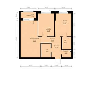 2-к квартира, вторичка, 68м2, 21/30 этаж