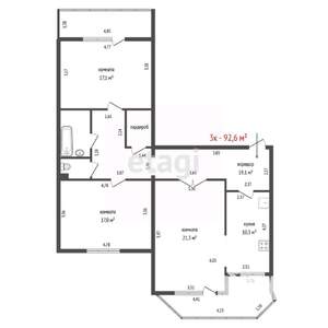 3-к квартира, вторичка, 93м2, 8/16 этаж