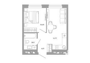 1-к квартира, вторичка, 33м2, 19/24 этаж
