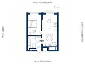 1-к квартира, вторичка, 47м2, 13/29 этаж