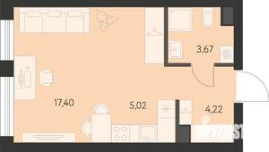 Студия квартира, вторичка, 30м2, 3/21 этаж