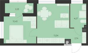 1-к квартира, вторичка, 34м2, 5/18 этаж