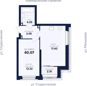 1-к квартира, вторичка, 40м2, 30/31 этаж