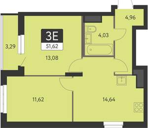 2-к квартира, вторичка, 50м2, 21/31 этаж