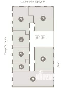 2-к квартира, вторичка, 73м2, 4/16 этаж
