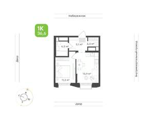 1-к квартира, вторичка, 37м2, 6/24 этаж