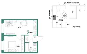 2-к квартира, вторичка, 38м2, 5/21 этаж