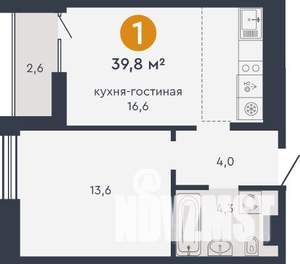 1-к квартира, вторичка, 40м2, 17/18 этаж