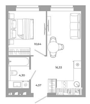 1-к квартира, вторичка, 36м2, 23/24 этаж