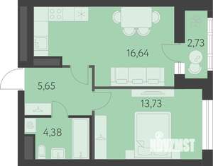 1-к квартира, вторичка, 42м2, 8/16 этаж