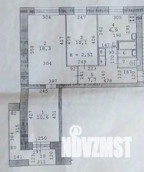 3-к квартира, вторичка, 58м2, 8/9 этаж